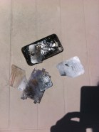 This is what an iPhone looks like after a few minutes in a camp fire
